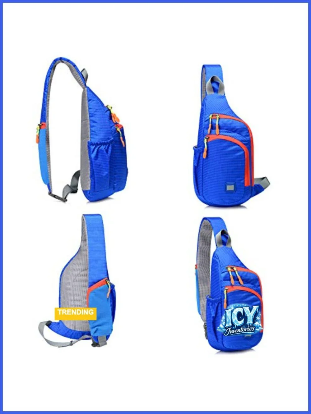 Unisex Water Resistant Nylon Sling Backpack Crossbody Chest Daypack
